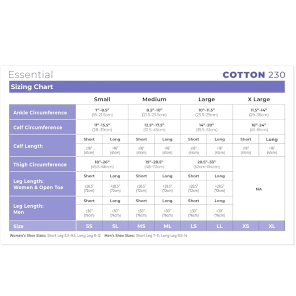 SIGVARIS Essential Cotton Calf High, Open Toe, 20-30mmHg 232CMLO66
