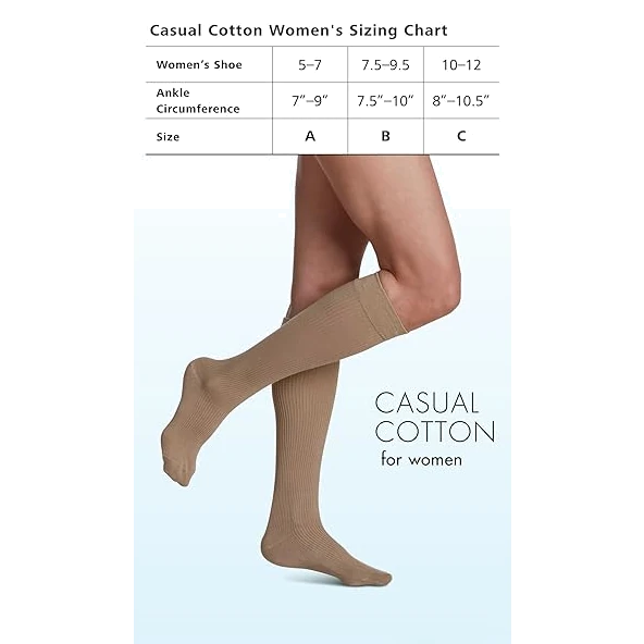 SIGVARIS Women's Casual Cotton 146 Calf High Compression Socks 15-20mmHg B00392F3NK