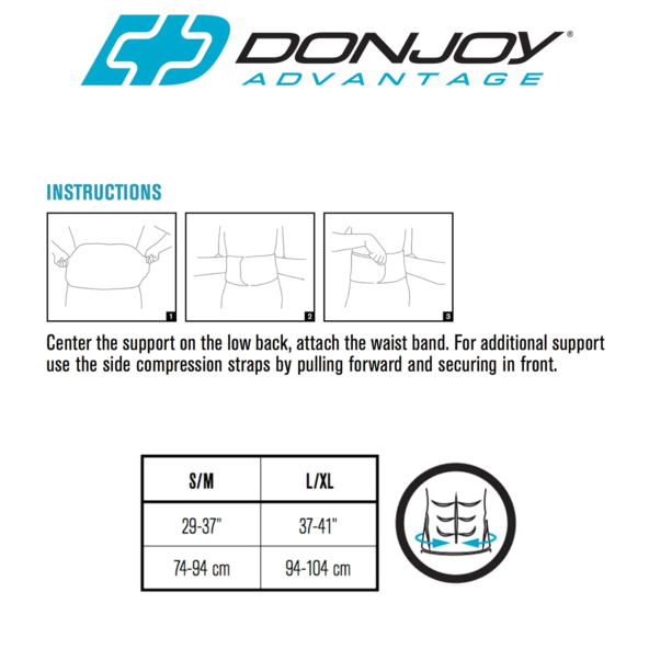 STABILIZING BACK SUPPORT DonJoy Advantage - DA161BW01