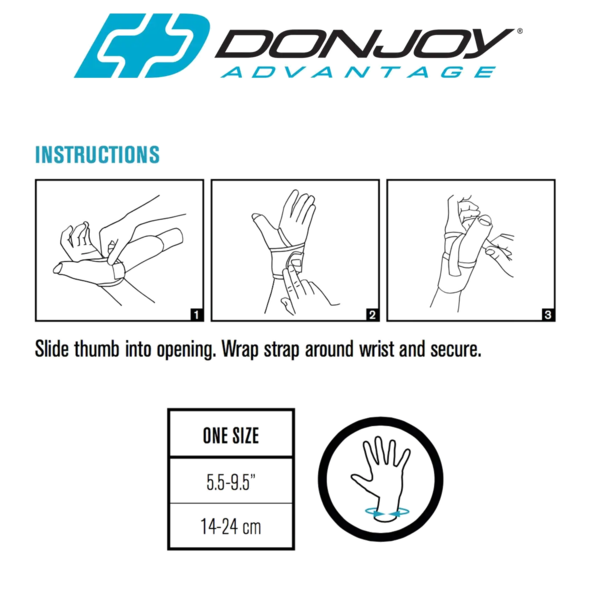 STABILIZING THUMB SPLINT DonJoy Advantage - DA161TB01-BLK