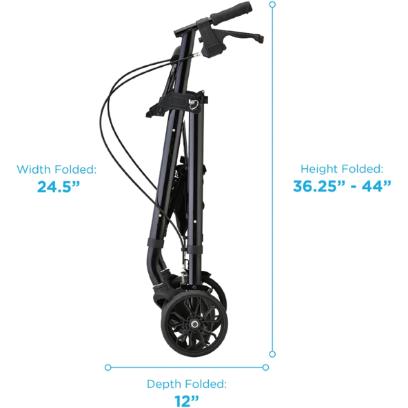 STAR 8 Rollator Walker, 8 Wheels & Standard Size, Black NOV-4288BK