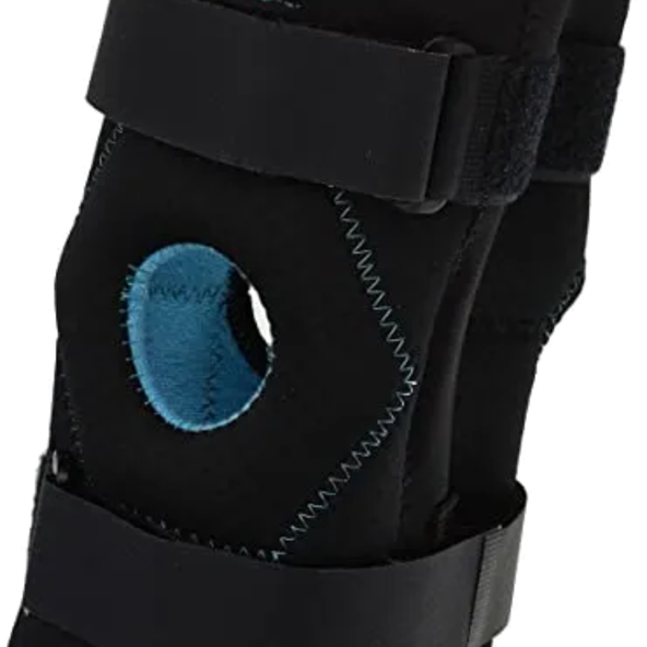 Stabilizing Double Hinged Knee Wrap Brace Donut patella Wrap-around DA161KB02-BLK-LXL
