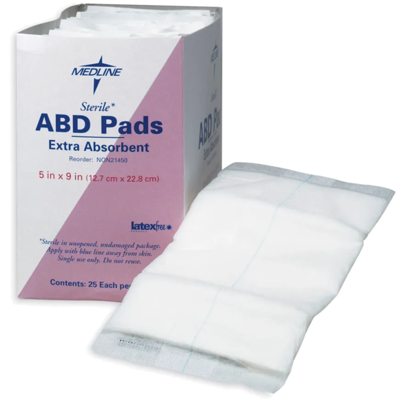 Sterile Abdominal Pads Size Soft, nonwoven Medline Pharmaceutical 284013000008
