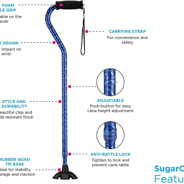 Sugarcane, Walking Cane nova HD Offset Cane Butterfly Symphony 1075BS