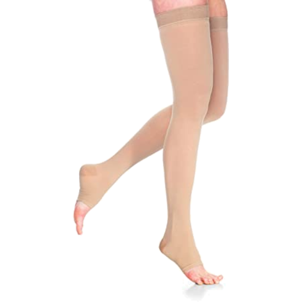 Thigh High Compression socks W Grip Top , Open Toe Unisex Sigvaris 972NLLO66