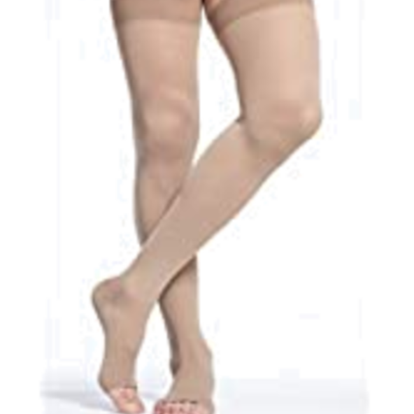 Thigh High Compression socks W Grip Top , Open Toe Unisex Sigvaris 972NLLO66