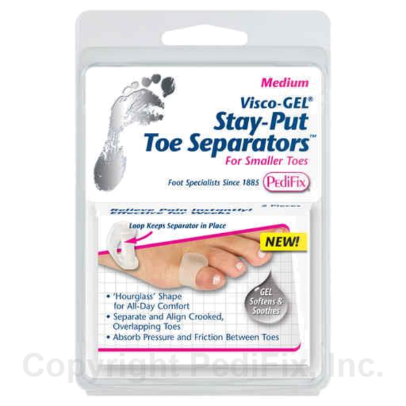 Toe Separators Visco Gel Stay-Put Pedifix P26-S