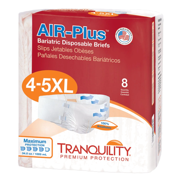 Tranquility AIR-Plus Bariatric Adult Incontinence, Unisex, Case of 32 763435