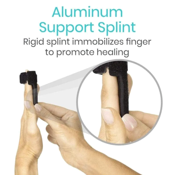 Trigger Finger Splint Brace Built-In Aluminium Support Vive Health SUP2023BLK