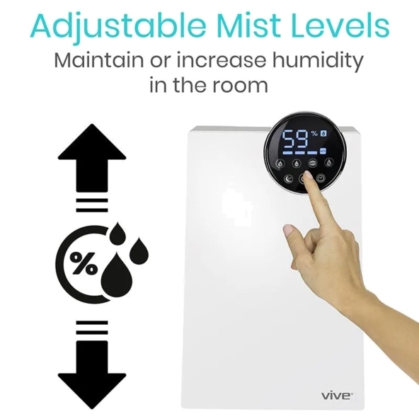 Ultrasonic humidifier 4 MODE ADJUSTABLE compact Vive Health LVA2001WHT