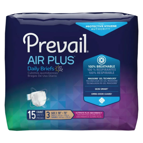 Unisex Adult Incontinence Brief Prevail® Air™ Size 3 PVBNG-014CA