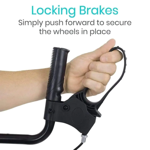 Upright Rollator - Walker with Foldable Transport Seat Vive health MOB1033RED