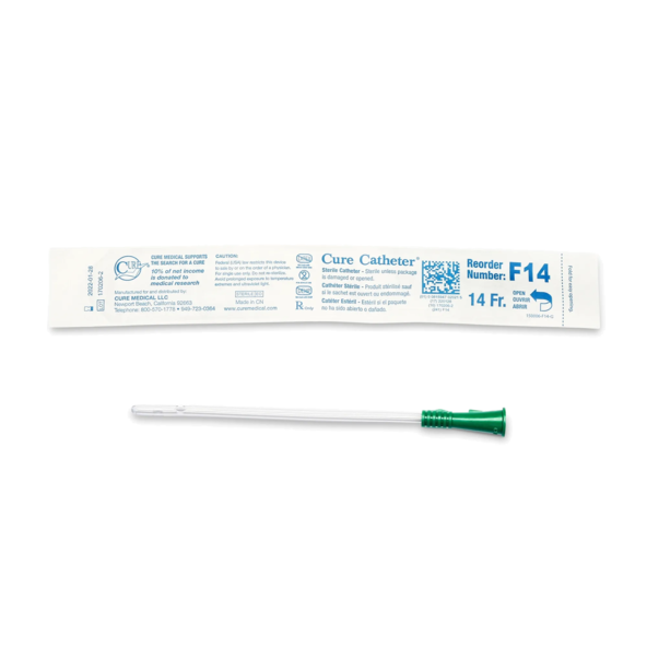 Urethral Catheter Cure Catheter® Straight Tip Uncoated PVC 14 Fr. 6 Inch 701373