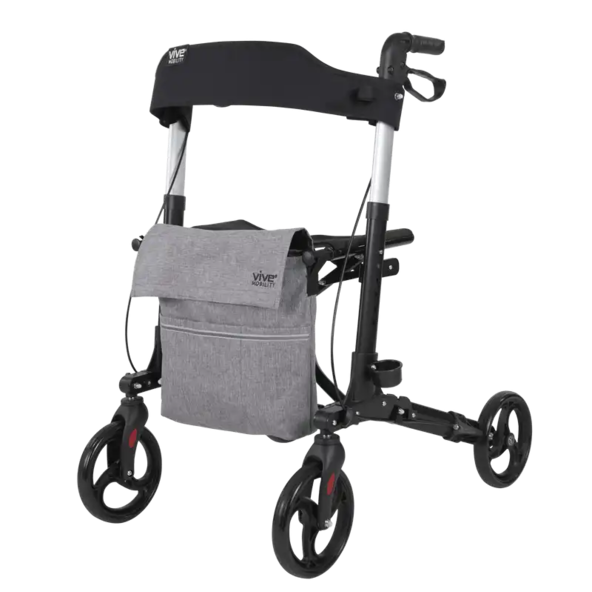 Walker Rollator - Lightweight Foldable Walking Transport MOB1010WHT 