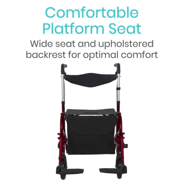 Wheelchair Rollator transport chair vive health MOB1018BLU