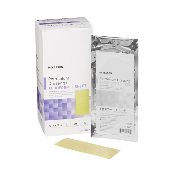 Xeroform Petrolatum Impregnated Dressing McKesson Rectangle 5 X 9 Inch Sterile - 864640