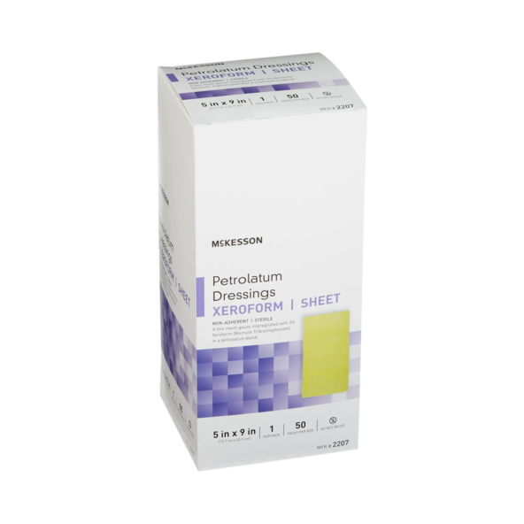 Xeroform Petrolatum Impregnated Dressing McKesson Rectangle 5 X 9 Inch Sterile - 2207