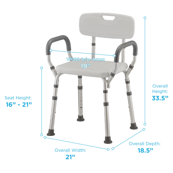 bath seat with back and arm - 9036-R