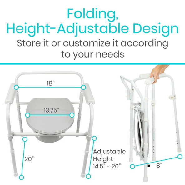 foldable bedside commode