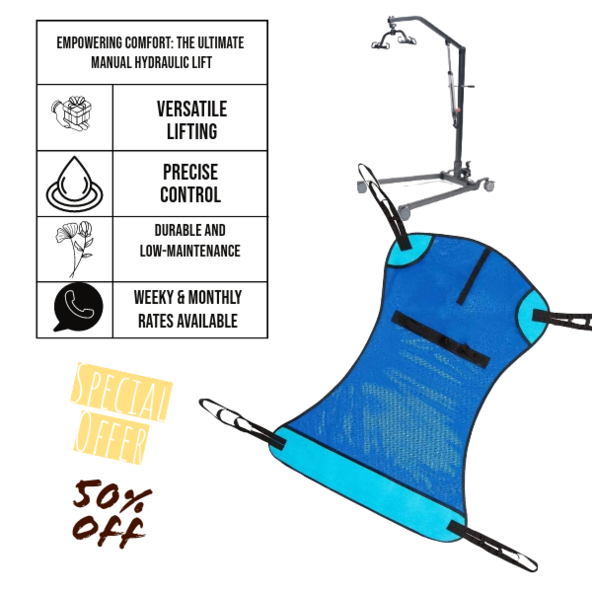 Manual patient hydraulic lift