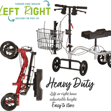 Turning Knee Walker Sliver Red 