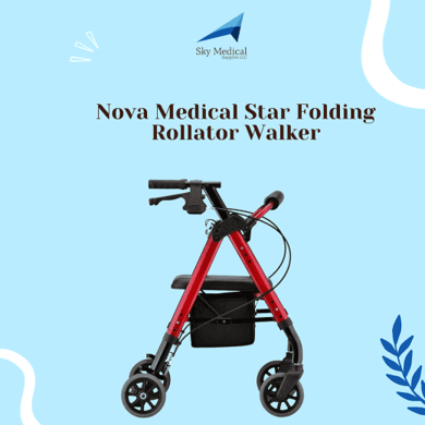 Rollator walker, which includes a walker with a built-in seat.